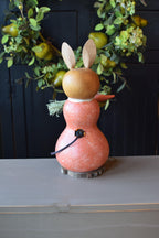 Willow Medium Lit Orange Bunny Back View at Meadowbrooke Gourds. 
