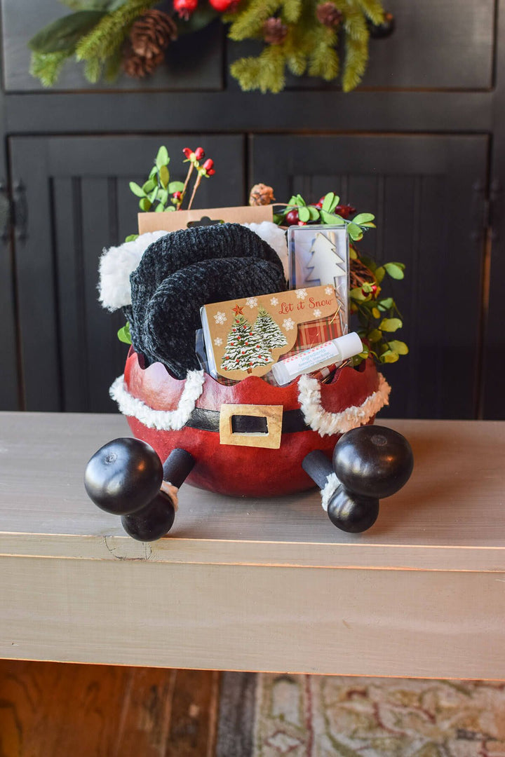 Santa Pants gourd deluxe gift basket at Meadowbrooke Gourds