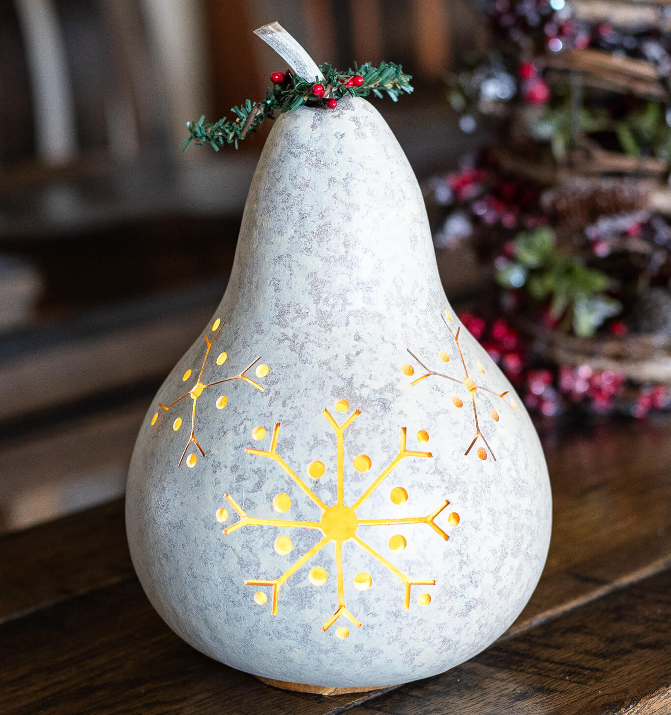 Snowflake Silhouette Gourd at Meadowbrooke Gourds. 