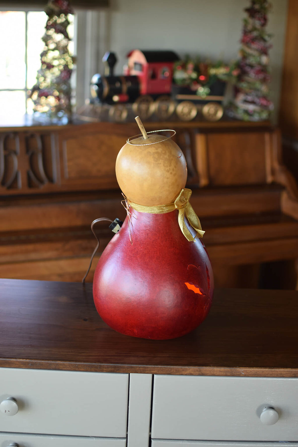 Anastasia Large Lit Angel Gourd Side View