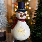 Blizzard Large Lit Snowman Gourd at Meadowbrooke Gourds. 