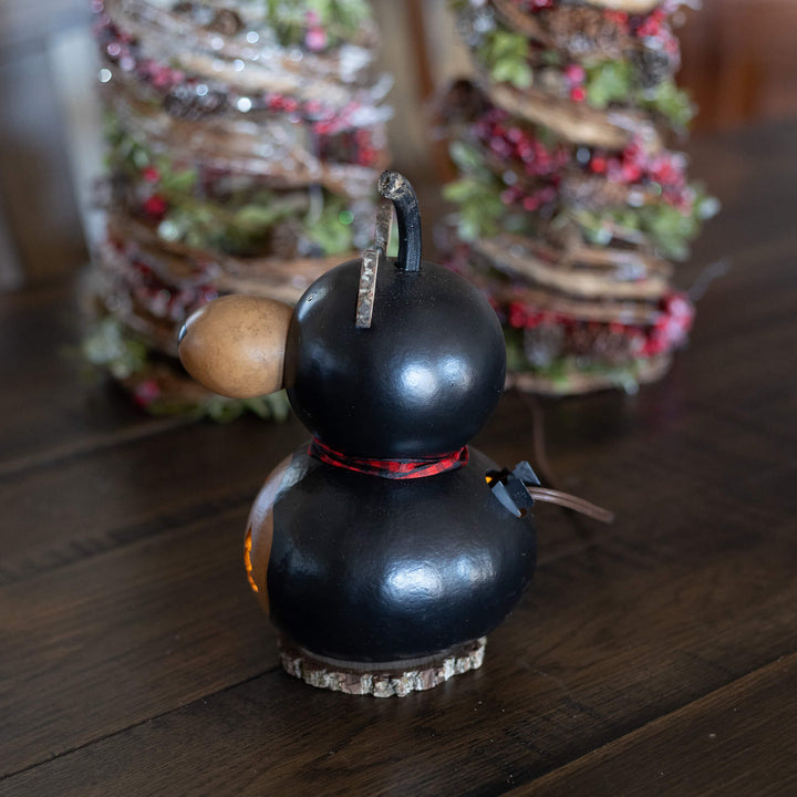 Brooks Small  Lit Bear Gourd - Side View at Meadowbrooke Gourds. 