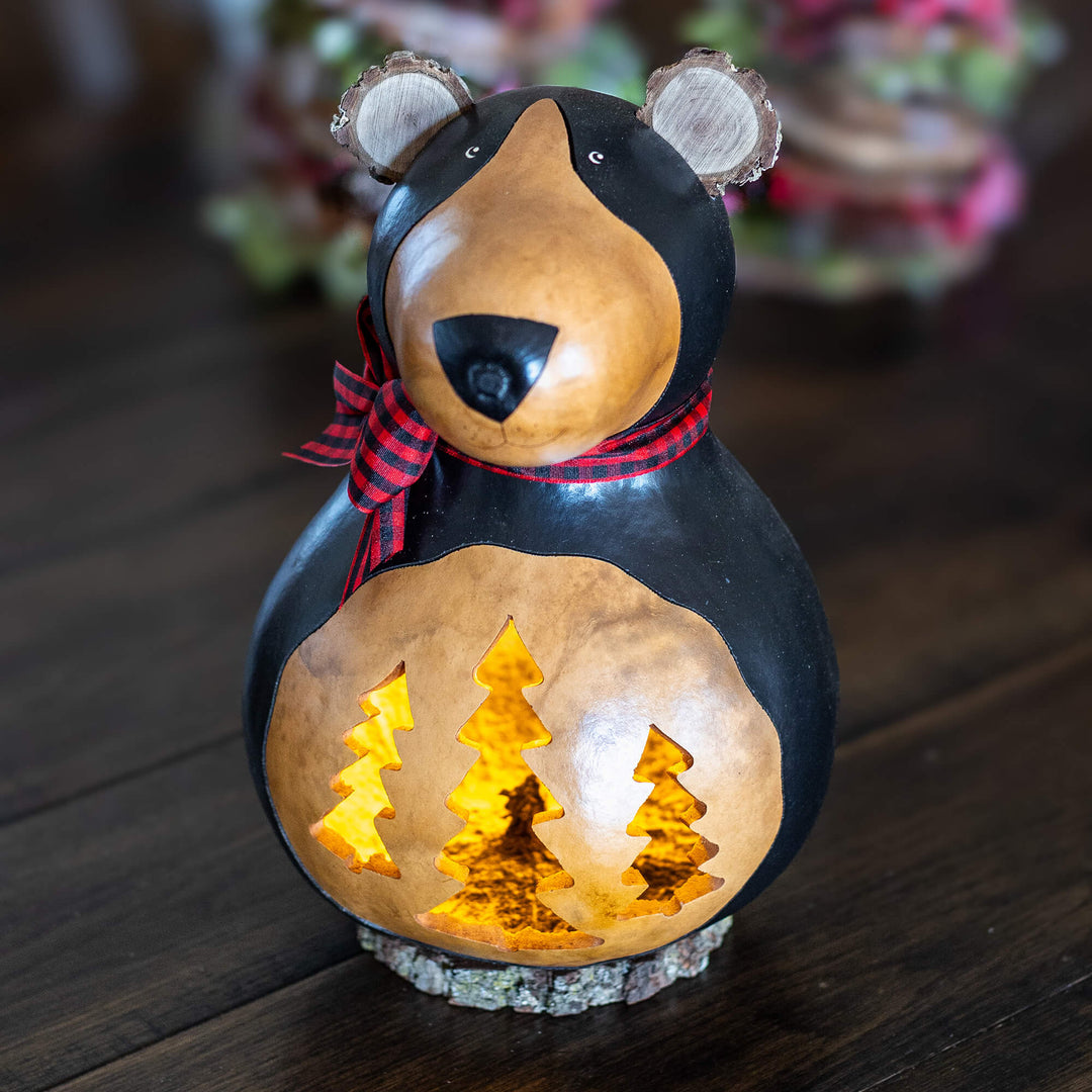 Brooks Large Lit Bear Gourd at Meadowbrooke Gourds. 