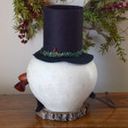 Clyde Medium Lit Snowman Gourd - Side View at Meadowbrooke Gourds. 