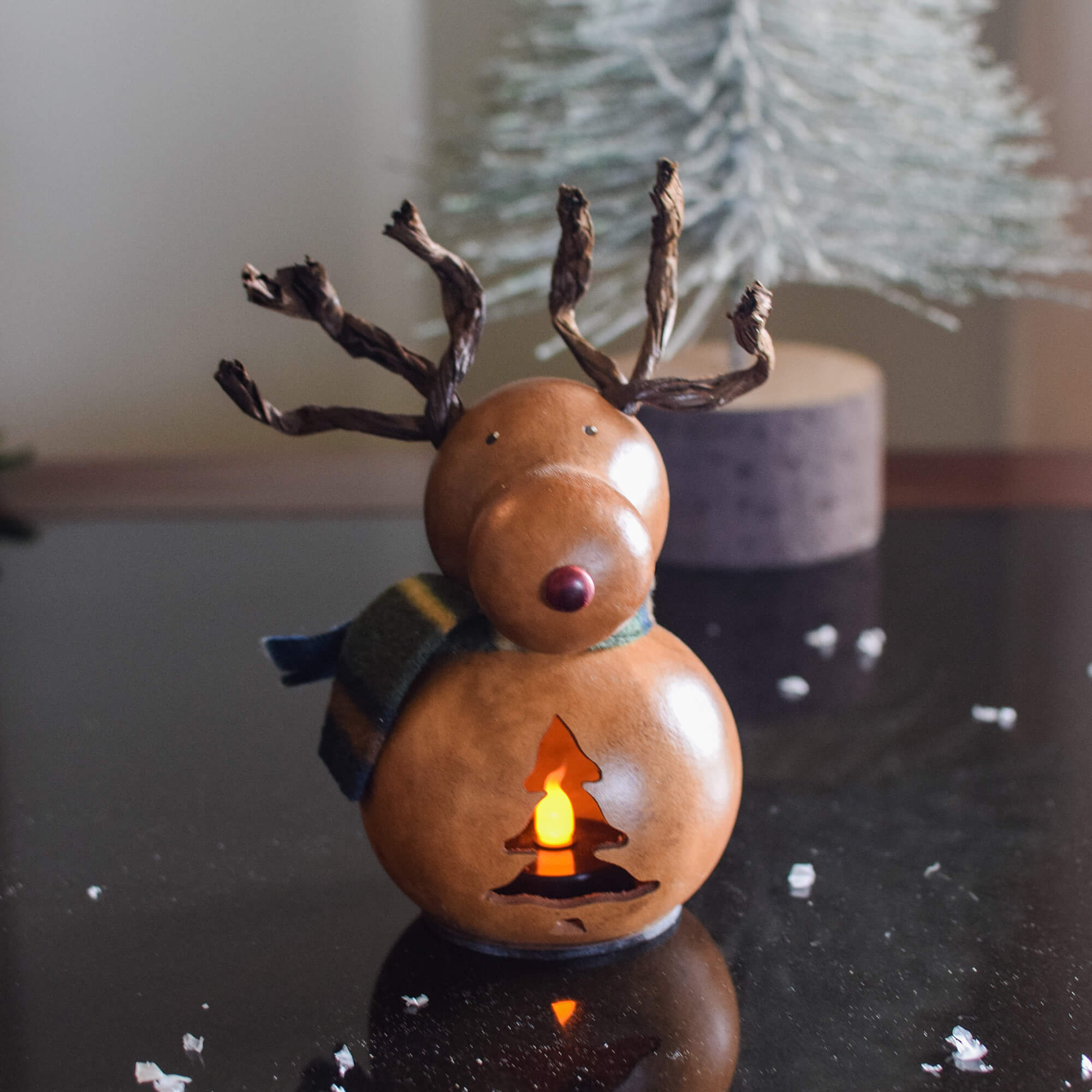 Dash - Miniature Reindeer Winter Christmas Gift Gourd Decor deer