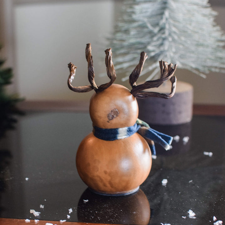 Dash Miniature Reindeer Gourd - Back View at Meadowbrooke Gourd. 