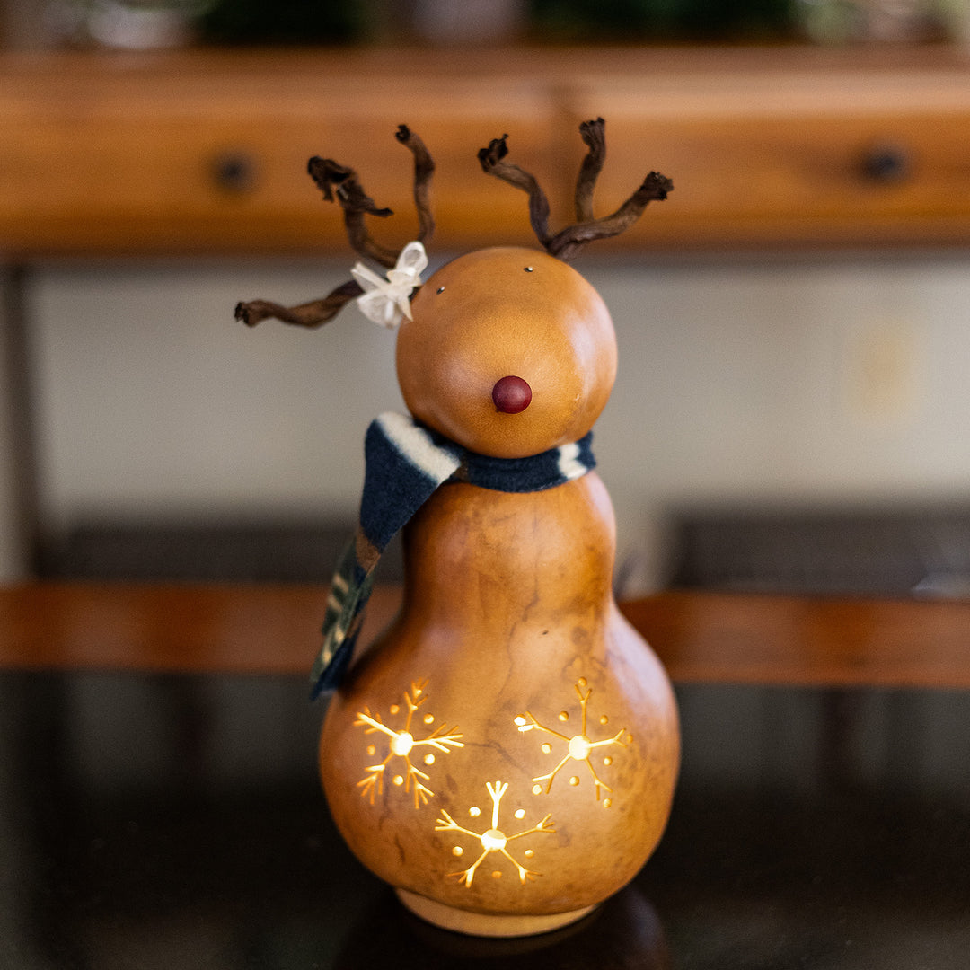 Dash Small Lit Girl Reindeer Gourd  at Meadowbrooke Gourds. 