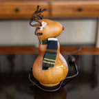 Dash Small Lit Girl Reindeer Gourd - Side View at Meadowbrooke Gourds. 