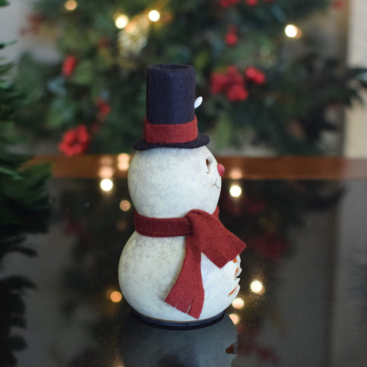 Easton Miniature Snowman Gourd - Side View at Meadowbrooke Gourds. 