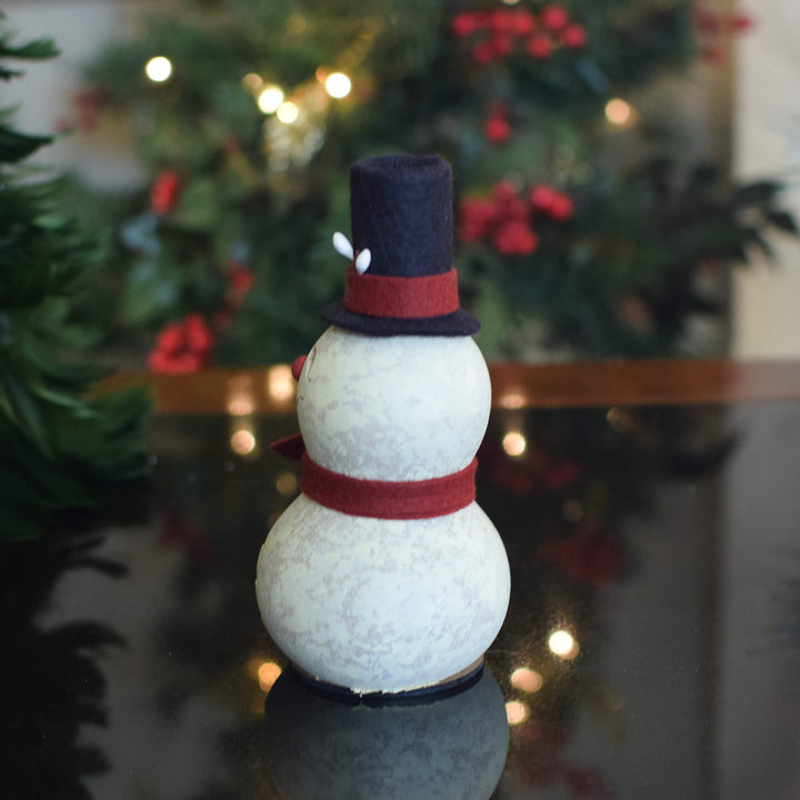 Easton Miniature Snowman Gourd - Back View at Meadowbrooke Gourds. 