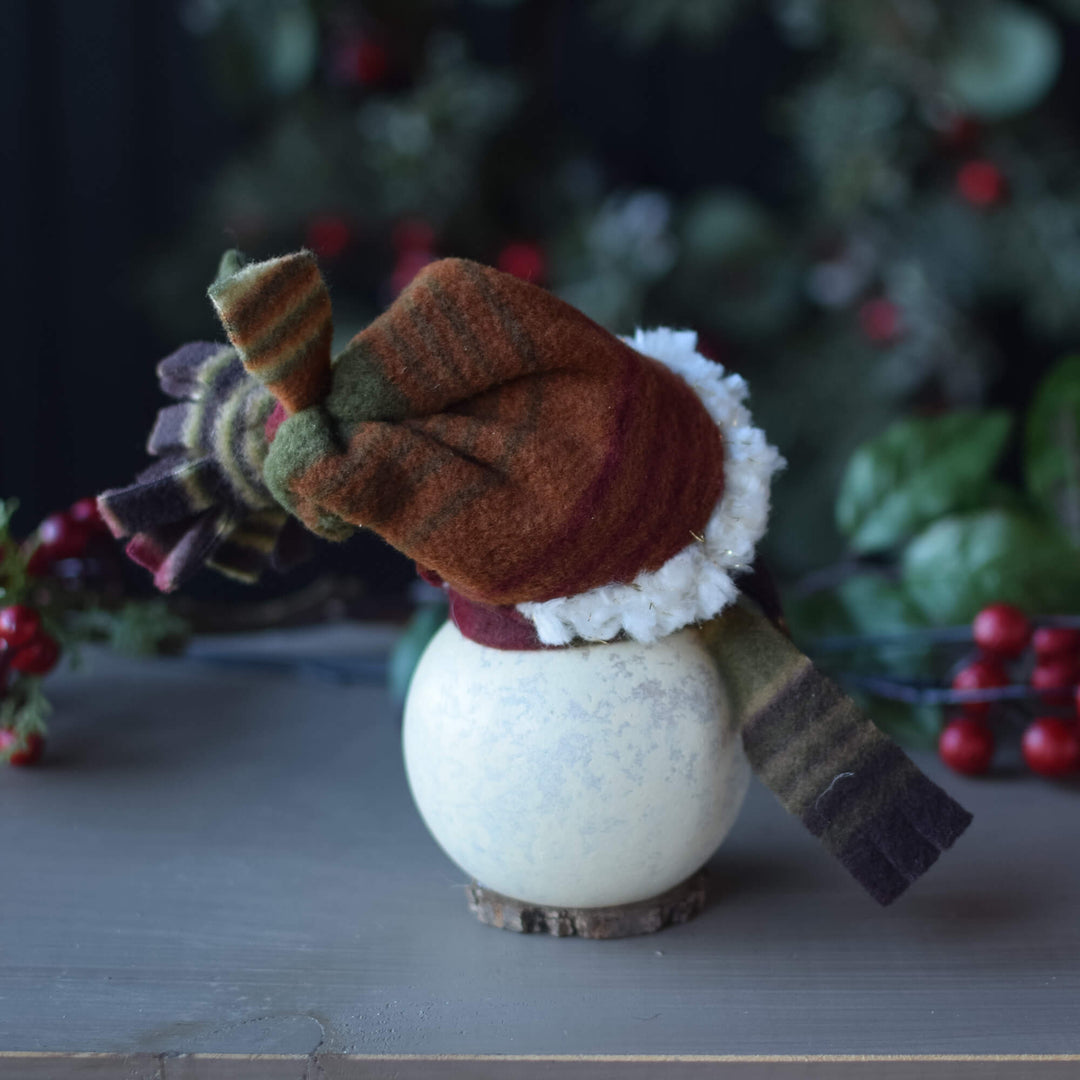 Back view of Tiny Everleigh Snowgirl design by Meadowbrooke Gourds