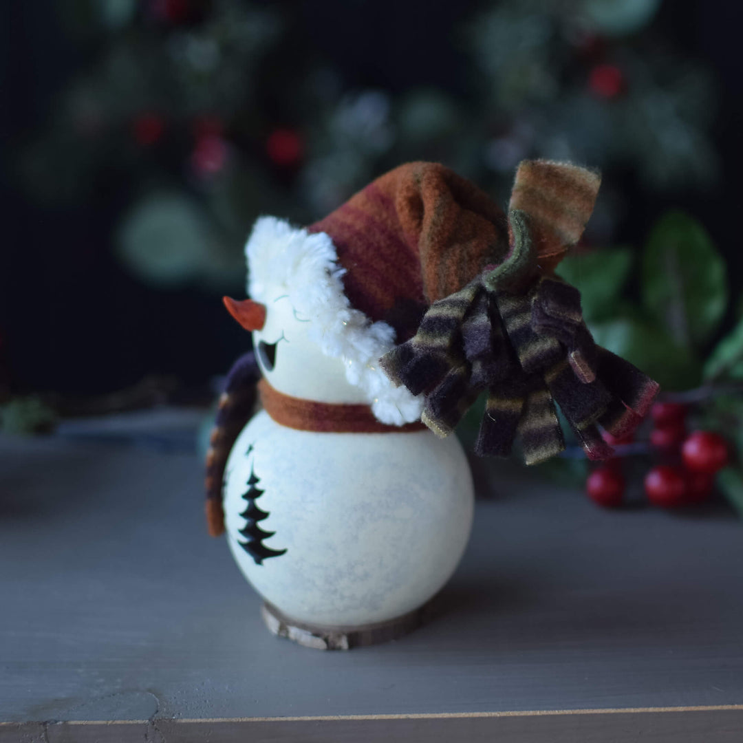 Back Side of Tiny Everleigh Snowgirl design by Meadowbrooke Gourds