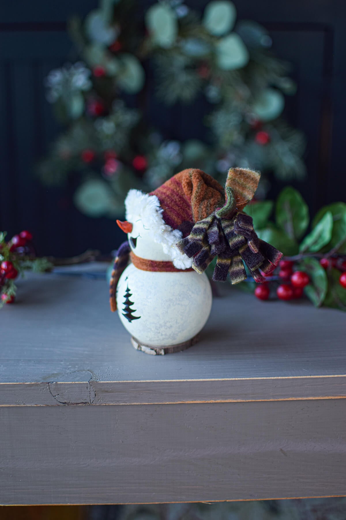 Tiny Everleigh Snow Girl Gourd - Artisan Winter Decor