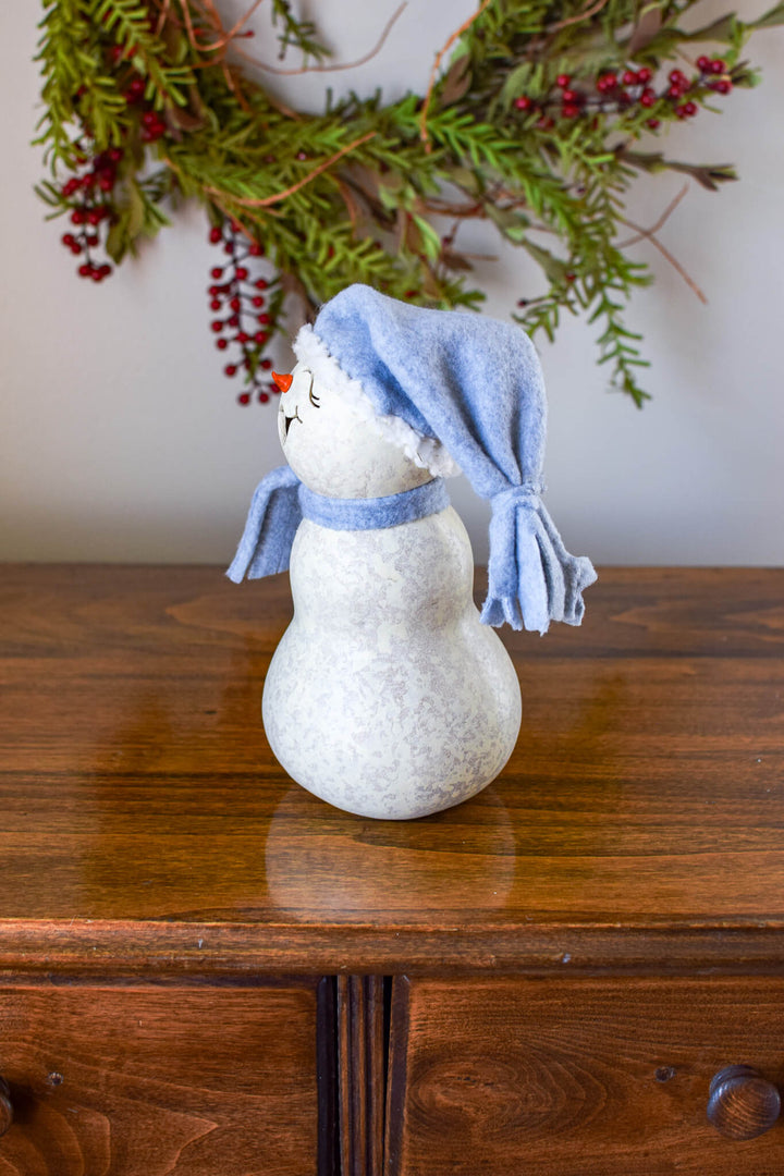 Frostworth Snow Lady Gourd Side View at Meadowbrooke Gourds. 