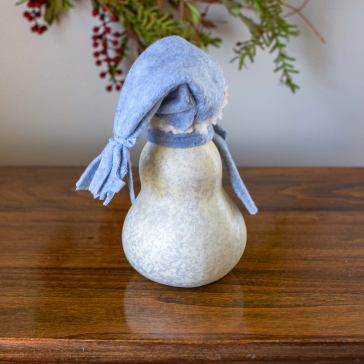 Frostworth Snow Lady - Winter hand-crafted gourd design by Meadowbrooke Gourds