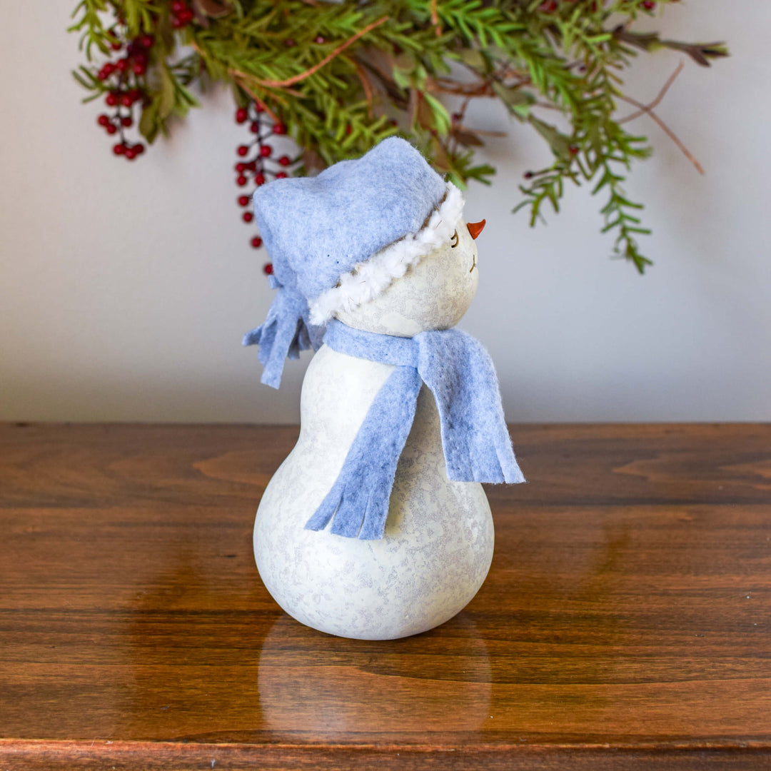 Frostworth Snow Lady - Winter hand-crafted gourd design by Meadowbrooke Gourds