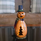 Flurry Small Tall Lit Snowman Gourd at Meadowbrooke Gourds. 