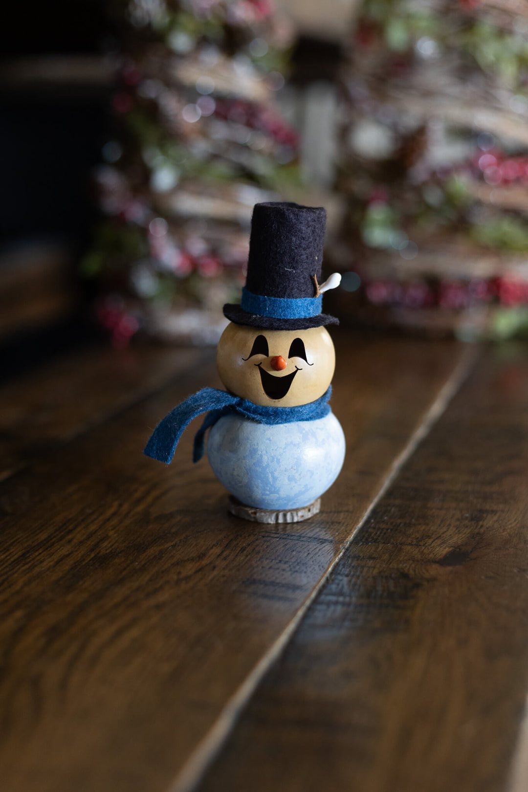 Tiny Gabriel Snowman Gourd at Meadowbrooke Gourds. 