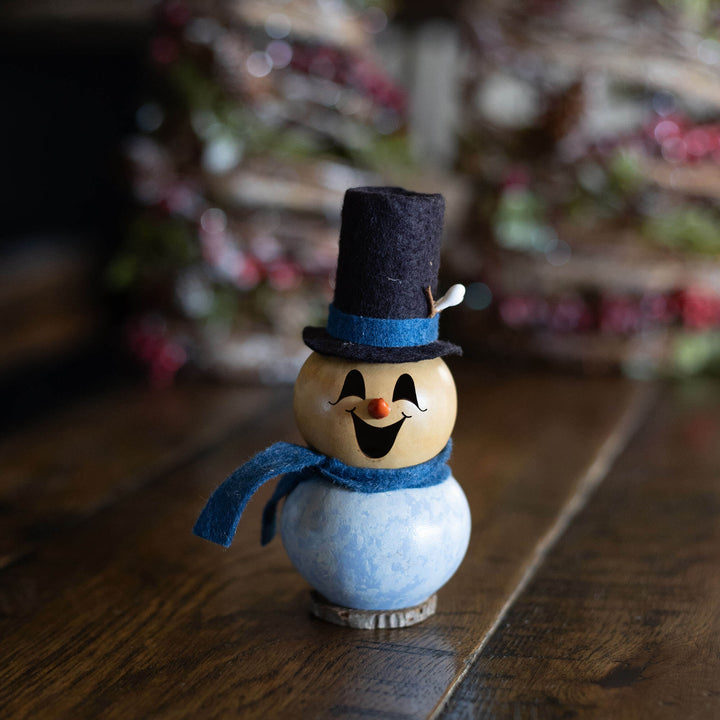 Gabriel Tiny - Winter hand-crafted gourd design by Meadowbrooke Gourds