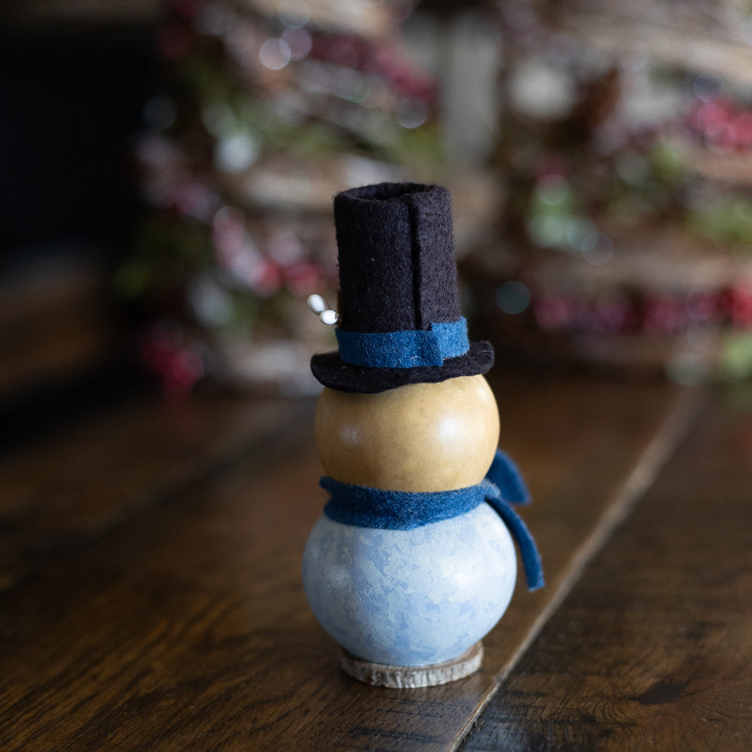 Gabriel Tiny - Winter hand-crafted gourd design by Meadowbrooke Gourds