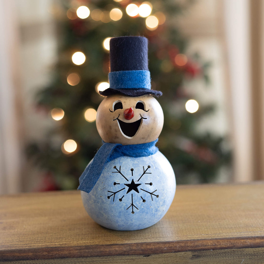 Gabriel Snowman Miniature Gourd at Meadowbrooke Gourds 