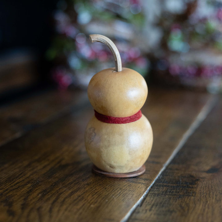 Gingerbread Man - Tiny - Winter hand-crafted gourd design by Meadowbrooke Gourds