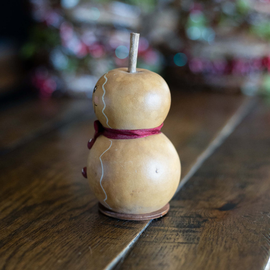Gingerbread Lady - Tiny - Winter hand-crafted gourd design by Meadowbrooke Gourds