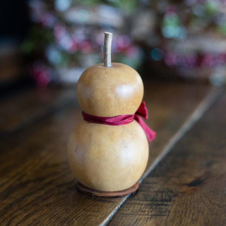 Gingerbread Lady - Tiny - Winter hand-crafted gourd design by Meadowbrooke Gourds