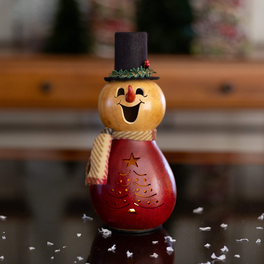 Joel Miniature Snowman Gourd at Meadowbrooke Gourds. 