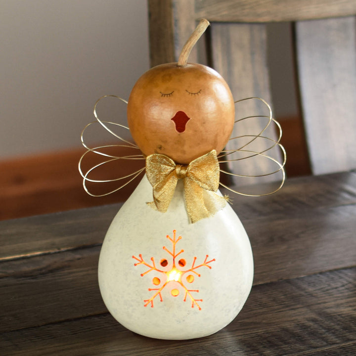 Julia Small Lit Gourd Angel at Meadowbrooke Gourds. 