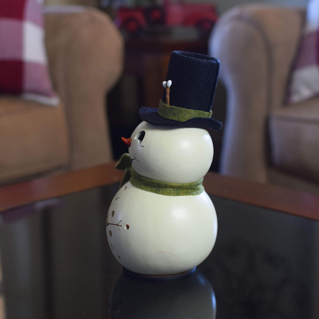 Meadowbrooke Miniature Snowman Gourd - Side View at Meadowbrooke Gourds. 