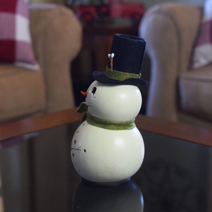 Meadowbrooke Miniature Snowman Gourd - Side View at Meadowbrooke Gourds. 