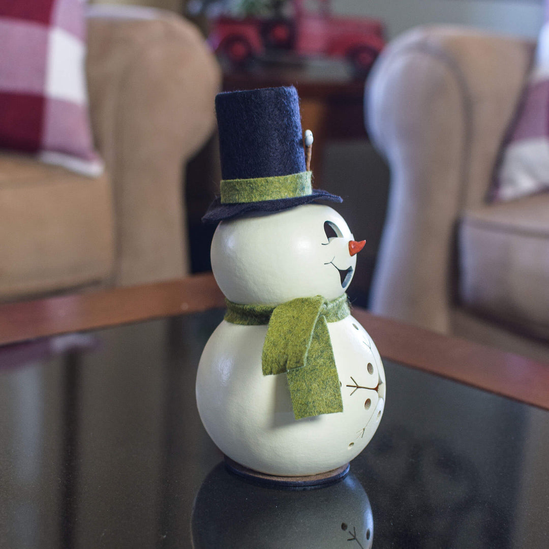 Meadowbrooke Miniature Snowman Gourd - Side View at Meadowbrooke Gourds. 