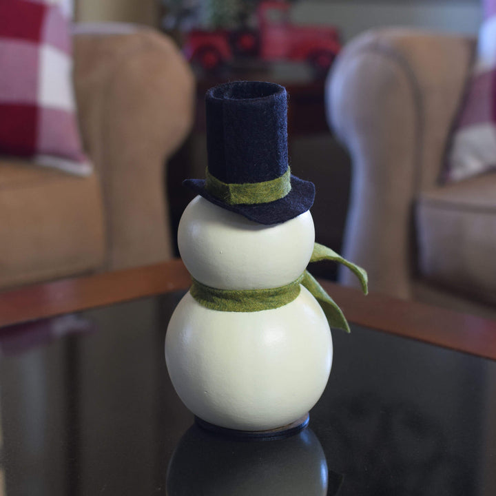 Meadowbrooke Miniature Snowman Gourd - Back View at Meadowbrooke Gourds. 