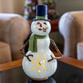 Meadowbrooke Medium Lit Snowman Gourd at Meadowbrooke Gourds. 