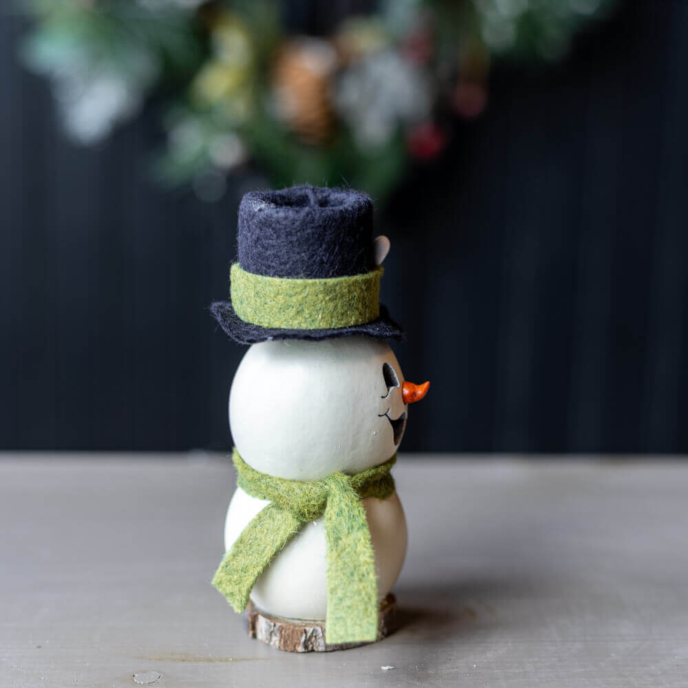 Meadowbrooke Tiny Snowman Gourd Side View at Meadowbrooke Gourds. 