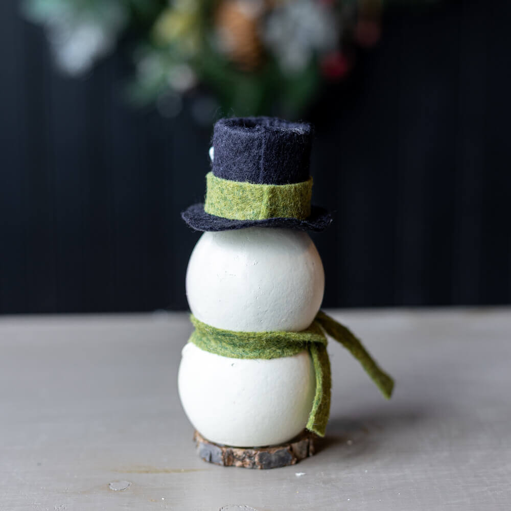 Meadowbrooke Tiny Snowman Gourd  Back View at Meadowbrooke Gourds. 