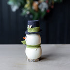 Meadowbrooke Tiny Snowman Gourd Side View at Meadowbrooke Gourds. 