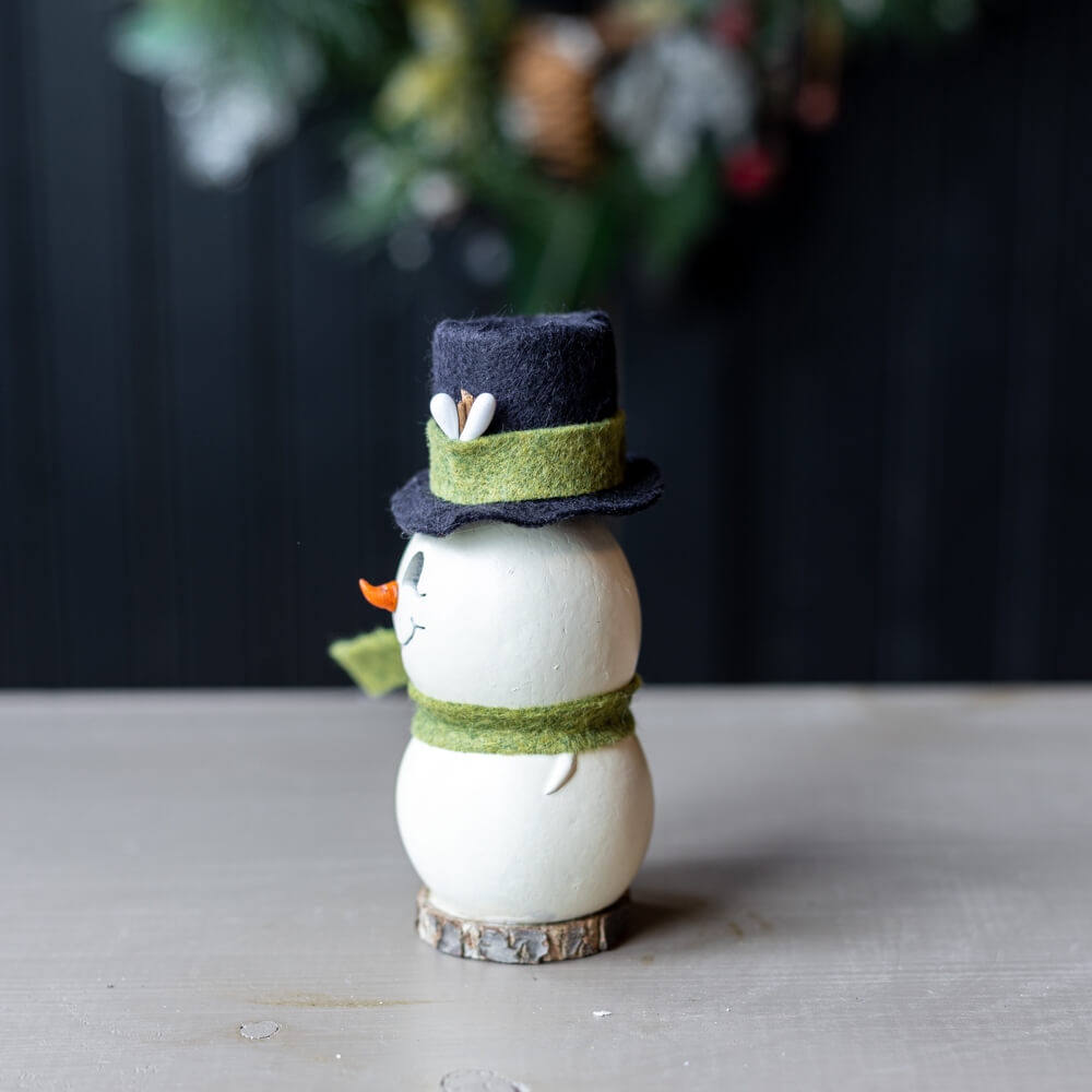 Meadowbrooke Tiny Snowman Gourd Side View at Meadowbrooke Gourds. 