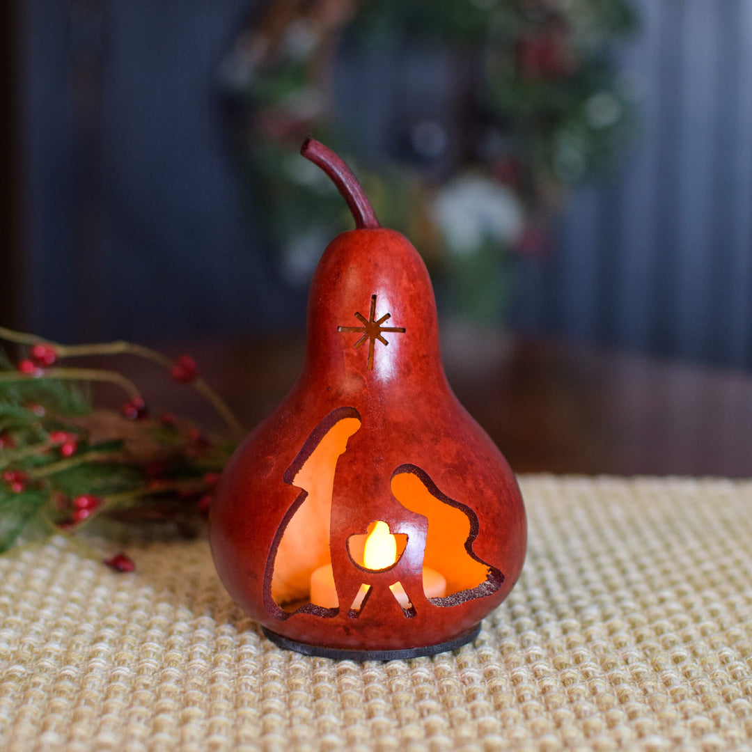 Nativity Silhouette Miniature Gourd at Meadowbrooke Gourds. 