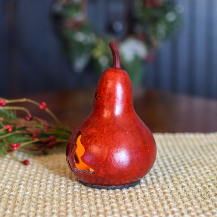 Nativity Silhouette Miniature Gourd -Side View at Meadowbrooke Gourds. 