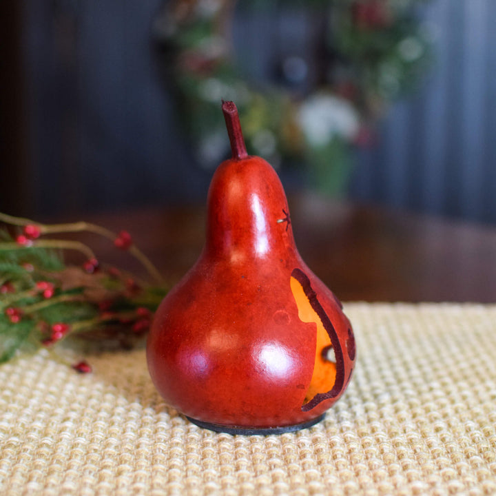 Nativity Silhouette Miniature Gourd -Side View at Meadowbrooke Gourds. 