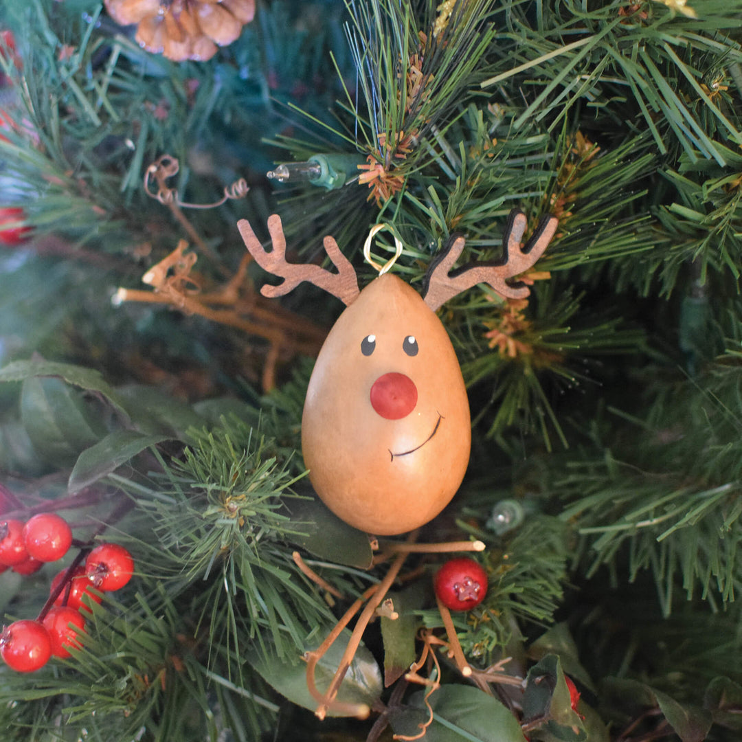 Dash Reindeer Gourd Ornament at Meadowbrooke Gourds. 
