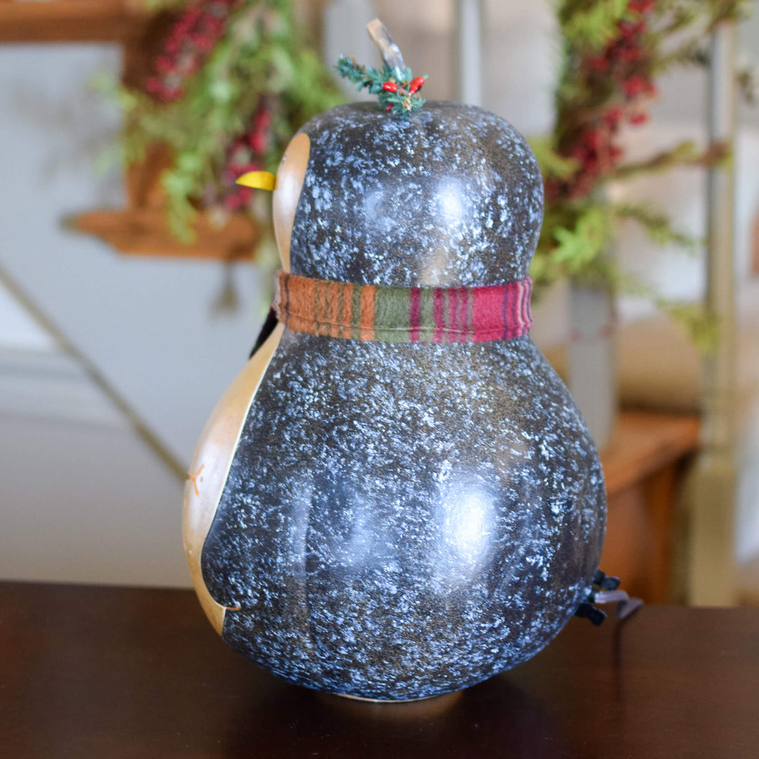 Preston Penguin Gourd - Side View at Meadowbrooke Gourds. 