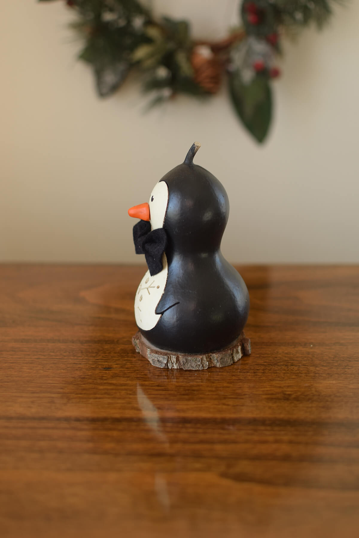 Parkin Penguin Gourd Side View at Meadowbrooke Gourds. 