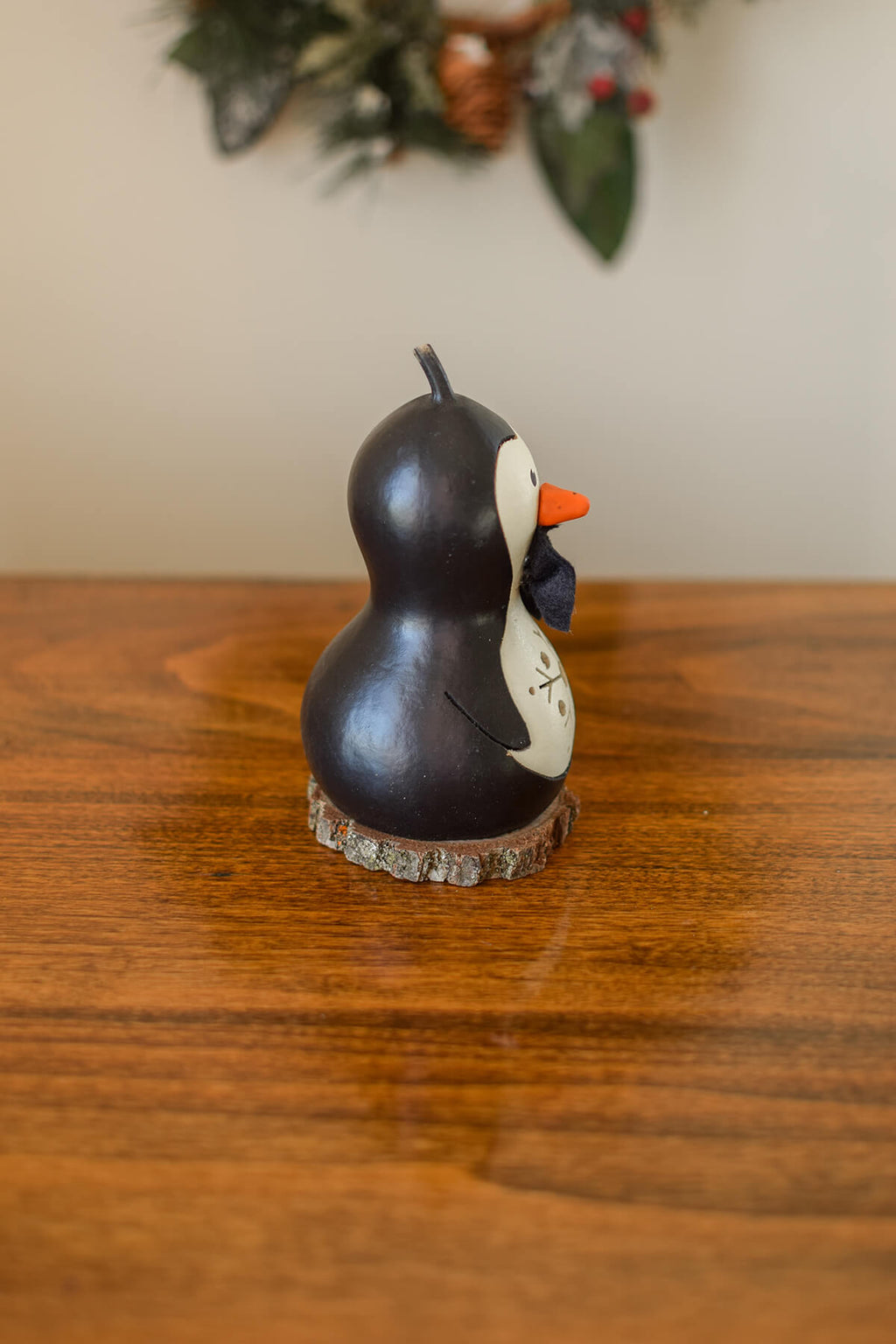 Parkin Penguin Gourd Side View at Meadowbrooke Gourds. 