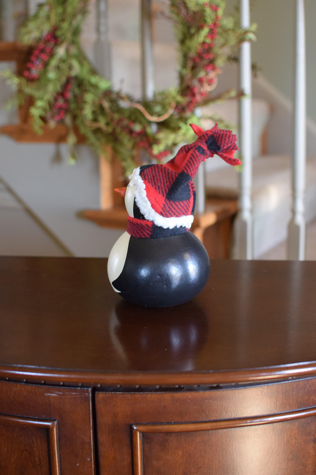 Parkin Girl Penguin Gourd Side View at Meadowbrooke Gourds. 