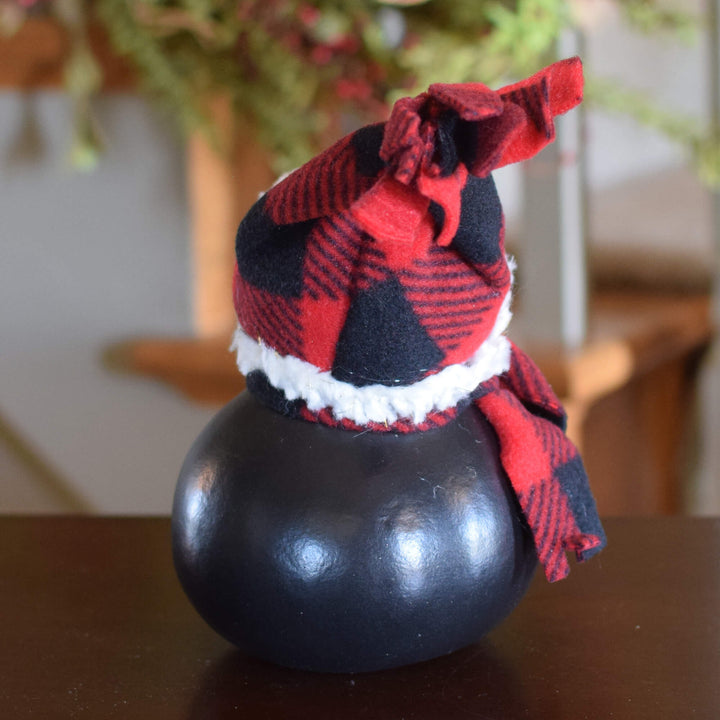 Parkin Girl Penguin Gourd back view showcasing her hand-made winter scarf and hat accessories by Meadowbrooke Gourds