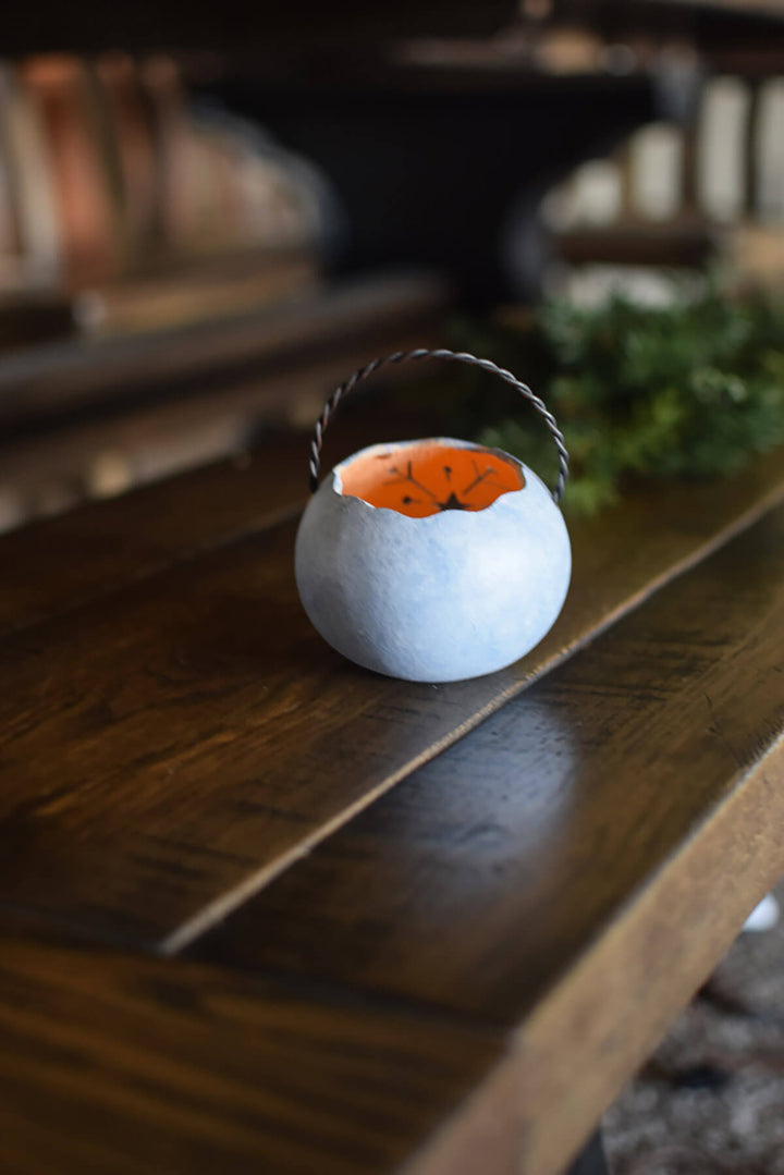 Blue Snowflake Gourd Basket Back View