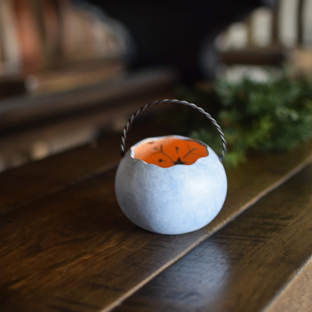 Snowflake Gourd Basket- Back View at Meadowbrooke Gourds. 